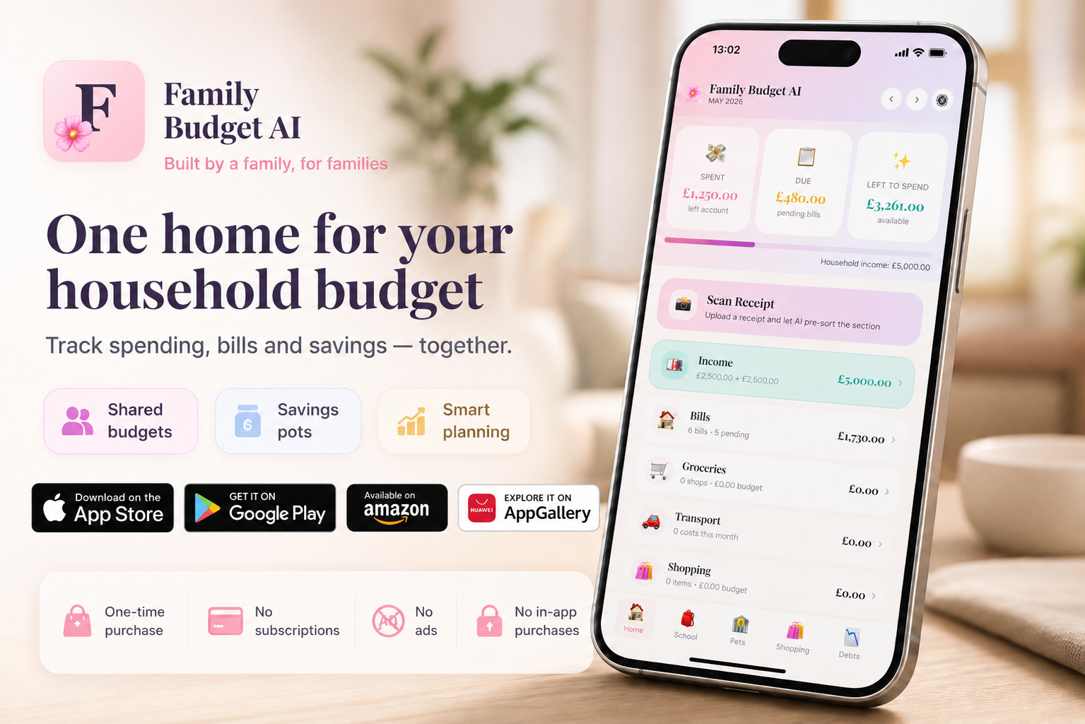 Family Budget AI app store feature graphic